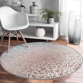 Tappeto rotondo lavabile di colore grigio-rame adatto per aspirapolvere robot ø 100 cm Comfort - Mila Home