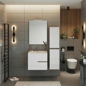 Colonna Eva reversibile 2 ante bianco Lucido e Noce Americano