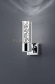 Bolsa applique bagno led cromo+diffusore trasparente bolle h.14,5 3...