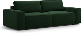 Divano verde scuro allungabile e con contenitore rivestito in velluto 247 cm Jodie – Micadoni