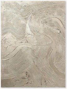 Quadro dipinto a mano argento metallizzato
