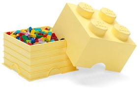 Scatola portaoggetti quadrata giallo chiaro - LEGO®