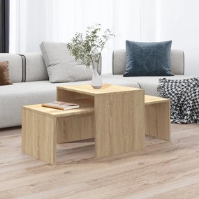 Set Tavolini Salotto Rovere Sonoma 100x48x40 Cm Multistrato /