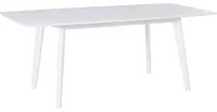 Tavolo da pranzo con gambe in legno bianco 150 - 195 x 90 cm in stile scandinavo rettangolare