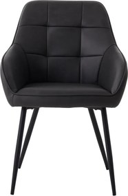 Set di sedie da pranzo grigio scuro in imbottito con braccioli 2 pz Nolan Square – Unique Furniture