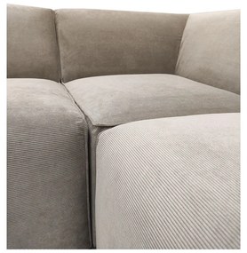 Divano angolare in velluto a coste beige (angolo sinistro) Sting - Scandic