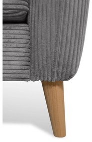 Divano angolare in velluto a coste grigio scuro (angolo sinistro) Paris - Scandic