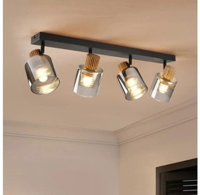 Brilagi - Faretto HYGGE 4xE14/15W/230V nero/vetro fumé