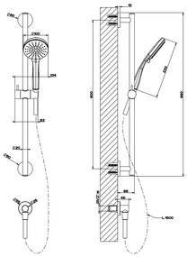 Asta saliscendi con doccetta anticalcare 3 getti flessibile 150 cm cromo gessi emporio 47310