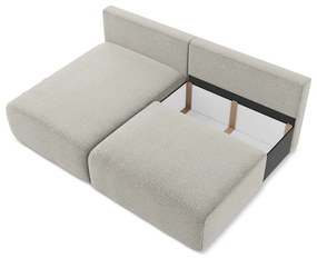 Divano angolare grigio chiaro allungabile/con contenitore (con penisola a sinistra) Kalena – Makamii