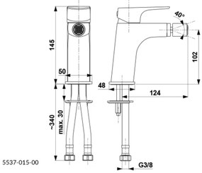 KFA Armatura 5537-015-81 - Rubinetto del bidet + scarico MOKAIT ottone/opaco nero