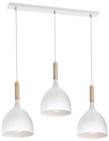Lampadario a sospensione con filo NOAK WOOD 3xE27/60W/230V