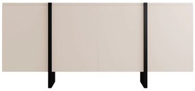 Credenza con 4 ante in MDF Beige e Nero - LUVONIA