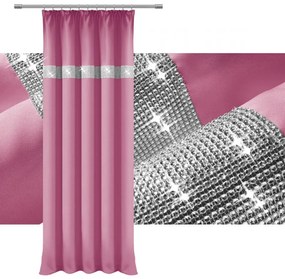 Tenda con nastro e zirconi 140x250 cm rosa
