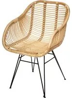 Poltrona in rattan con braccioli Koeta