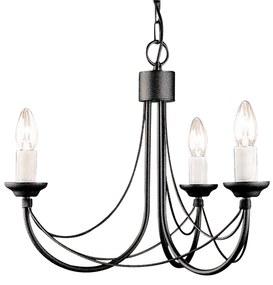 Lampadario Classico Carisbrooke Acciaio Nero 3 Luci E14