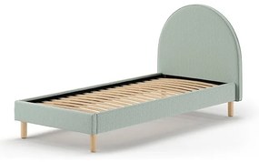 Letto singolo imbottito verde con griglia 90x200 cm MOON - Vipack