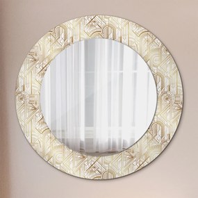 Specchio tondo con decoro Composizione art deco fi 50 cm