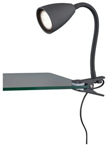 Lampada da tavolo nera opaca con clip (altezza 20 cm) Wanda - Trio