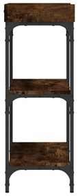 Tavolino consolle con ripiani rovere fumo 75x30x80 cm