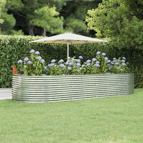 Letto Giardino Acciaio Verniciato Polvere 367x140x68 Cm Argento /