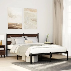 Giroletto Senza Materasso Con Testiera Rovere Marrone 140x190cm /