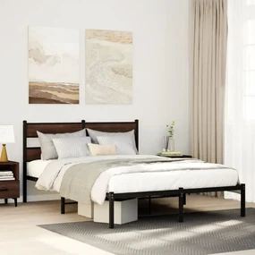 Giroletto Senza Materasso Con Testiera Rovere Marrone 140x190cm /