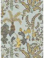 Josephine Munsey Carta da parati Woodland Floor - Celadon and Lemon