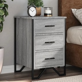 Comodino Grigio Sonoma 40x41x60 Cm İn Legno Multistrato /