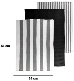 Set di strofinacci in cotone 3 pz 51x74 cm Marra – Tiseco Home Studio