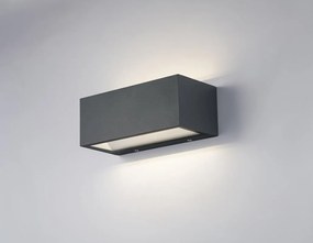 Applique LED moderno da esterno Twin grigio IP54, luce bianco naturale 3000 lumen, INTEC