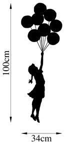 Decorazione da muro 100x34 cm bambina metallo