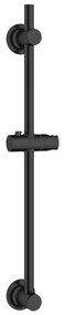 Asta per doccia senza foratura nera in acciaio inox con supporto scorrevole 70 cm – Wenko