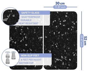 Set di 2 copri stufe in vetro nero Universal - Wenko