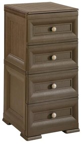 Cassettiera a colonna 4 cassetti, L 47 x P 40 x H 85.5 cm beige e