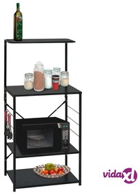 vidaXL Mobile per Microonde Nero 60x39,6x123 cm Legno Multistrato