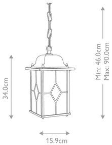 Elstead WX9 - Lampadario da esterno WEXFORD 1xE27/100W/230V IP23