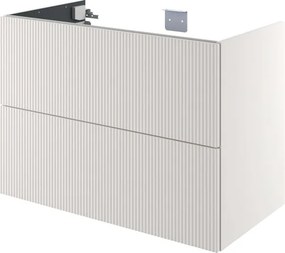 Mobile da bagno porta lavabo Neo Groove L90 X P48 X H70 due cassetti lino