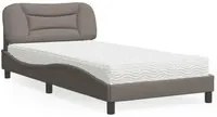 Letto con Materasso Tortora 100x200 cm in Tessuto 3208517