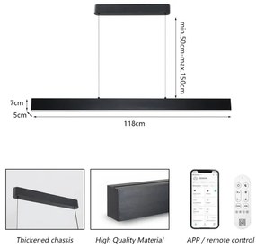 Brilagi - Lampadario LED dimmerabile SLEEKLINE SMART LED/40W/230V Wi-Fi Tuya black+RC