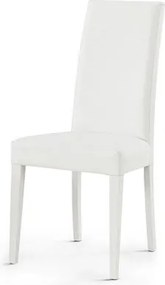 Sedia in ecopelle con gambe verniciate BIANCO mod. DENVER Set da 2 pezzi
