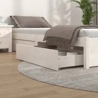 Cassettoni da Letto 4 pz in Legno Massello di Pino Bianco 815000