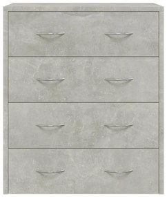 Credenza con 4 cassetti 60x30,5x71 cm grigio cemento