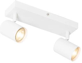 Plafoniera moderna bianca a 2 luci rettangolare regolabile - Jeana