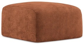 Poggiapiedi color terracotta con rivestimento in ciniglia Leila – Makamii