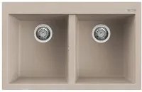 Lavello Elleci Incasso 2 vasche 79x50 Quadra 350 Granitek Avena LGQ35051