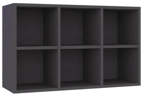 Libreria/Credenza Grigia 66x30x98 cm in Legno Multistrato