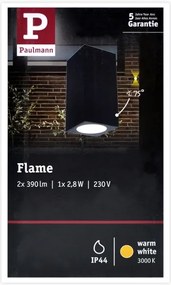 Paulmann 94328 - 2xLED/2,8W IP44 Applique da esterno FLAME 230V antracite