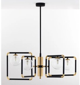 Jupiter 1985 - Lampadario a sospensione con supporto rigido IBRA 5xG9/10W/230V nero/oro