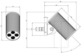 Soffione anticalcare doccia a parete orientabile funzione multi spray steel brushed 239 meccanica spotwater 57221 gessi